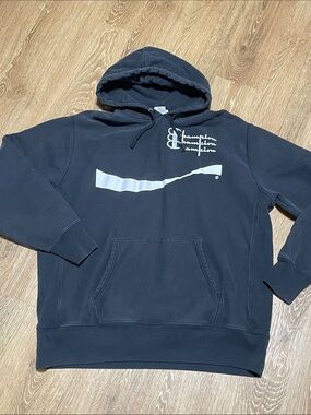Champion Black coca-Cola Hoodie with White Graphic
